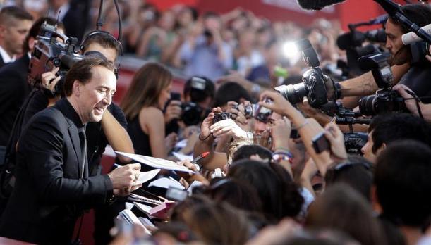 Nicolas Cage y Eva Mendes en la alfombra roja de Venecia