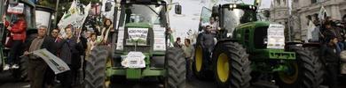 Miles de agricultores se manifiestan en Madrid para denunciar el desmantelamiento del campo