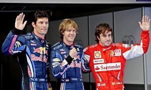 Doblete de Red Bull con Vettel y Webber, Alonso tercero