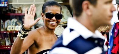 Michelle Obama se pasea por el centro de Marbella