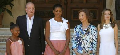 Michelle Obama almuerza con los Reyes en Palma