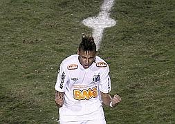 Neymar hace campen de la Copa Libertadores al Santos