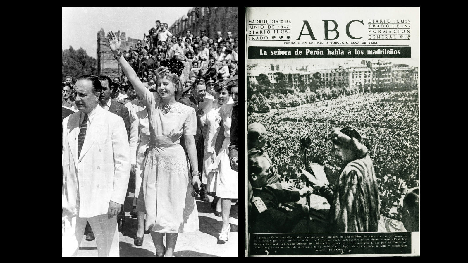 A principio sde junio, Evita Perón visitó España. El recibimiento que tuvo por parte del pueblo, en cada ciudad a la que acudió, fue impresionante, según relataba ABC 