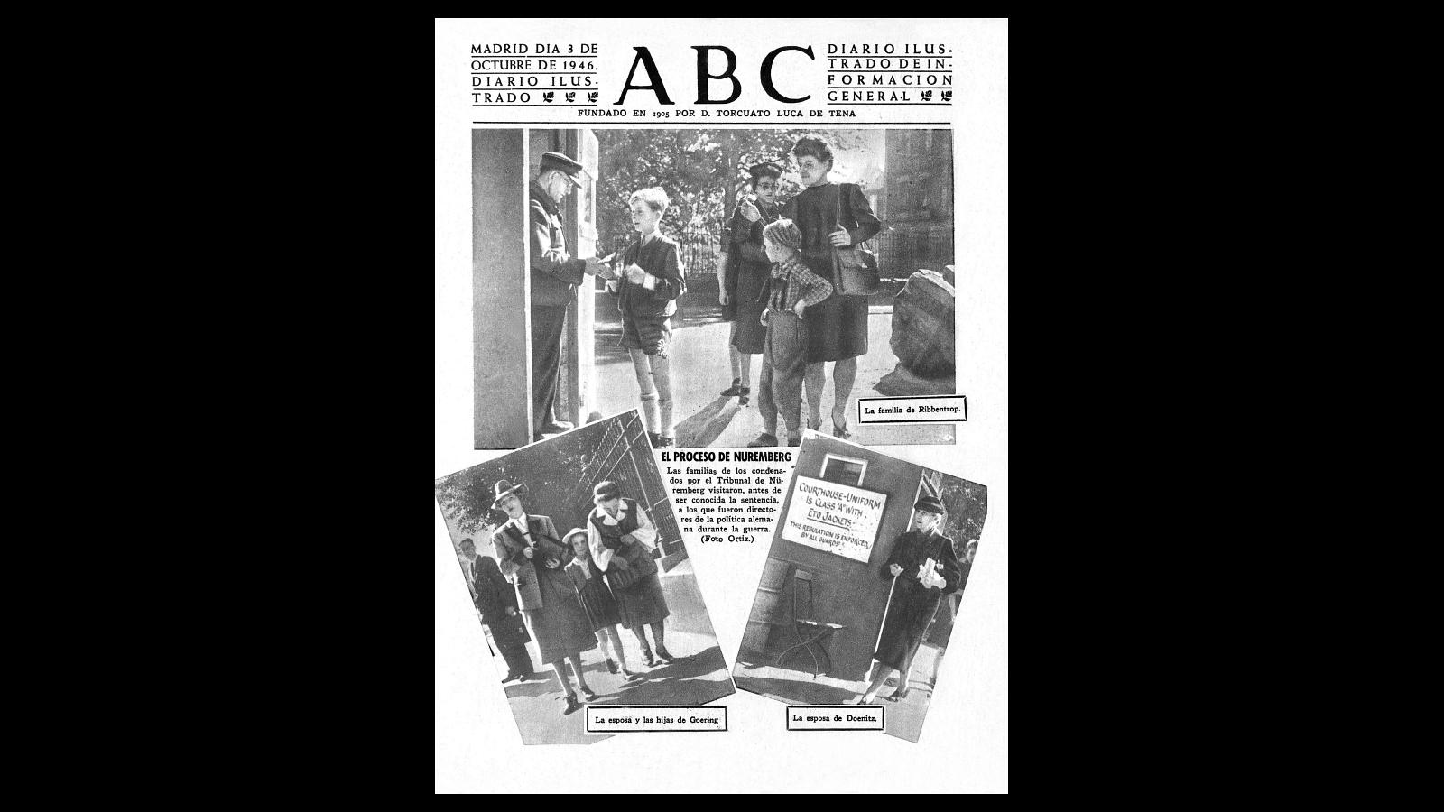 Portada de ABC al día siguiente de conocerse las condenas en el juicio de Nuremberg