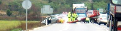 La intensa lluvia provoca un accidente en Chiclana