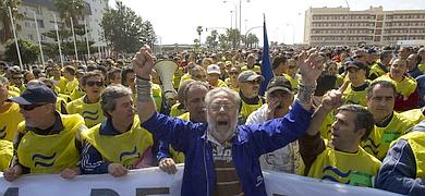 Los trabajadores de astilleros inician las marchas a partir de las 11.30