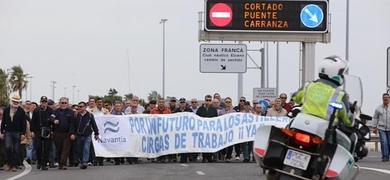 La marcha de Navantia Puerto Real llega hasta Cdiz para exigir ms contratos